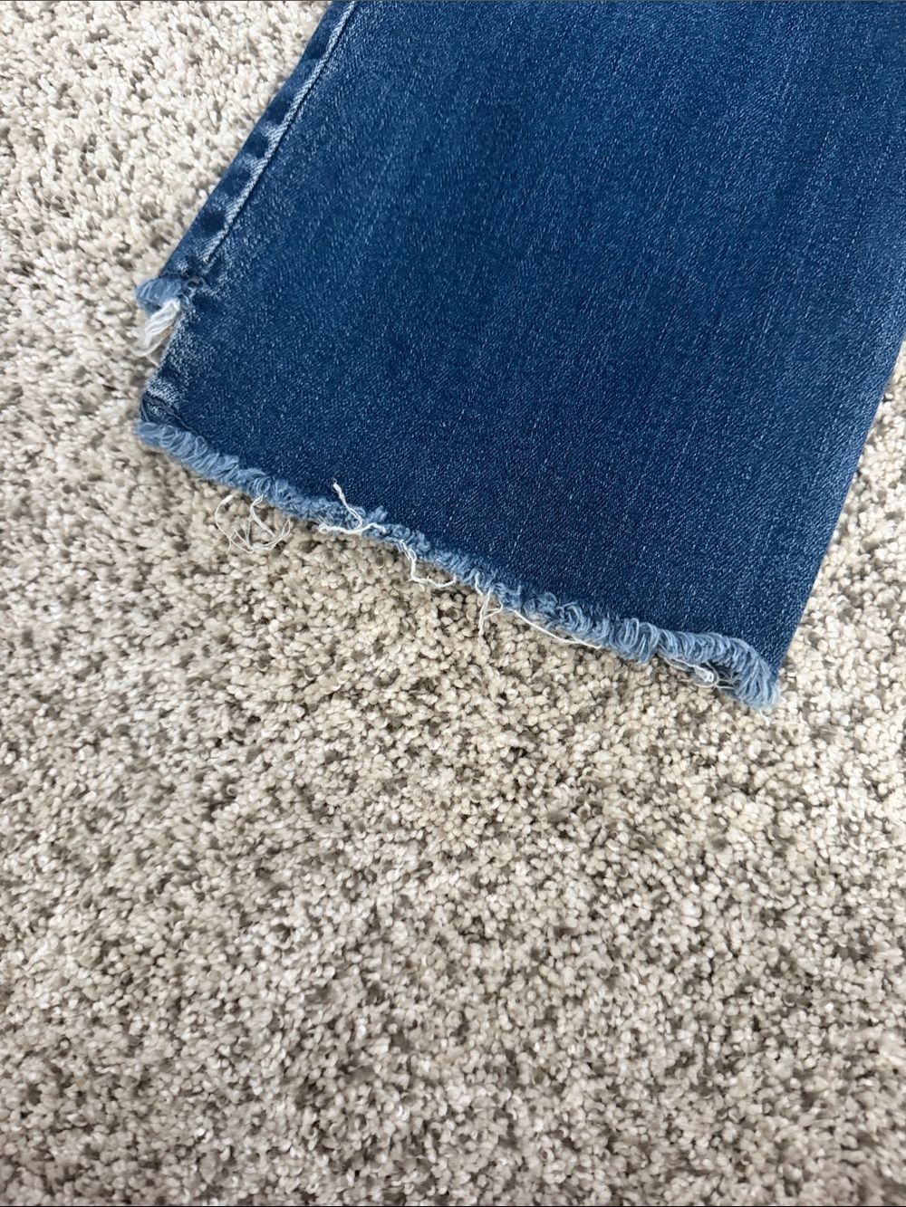 Flying Monkey Dark Blue Flare Jeans with Raw Hem - Picture 4 of 8